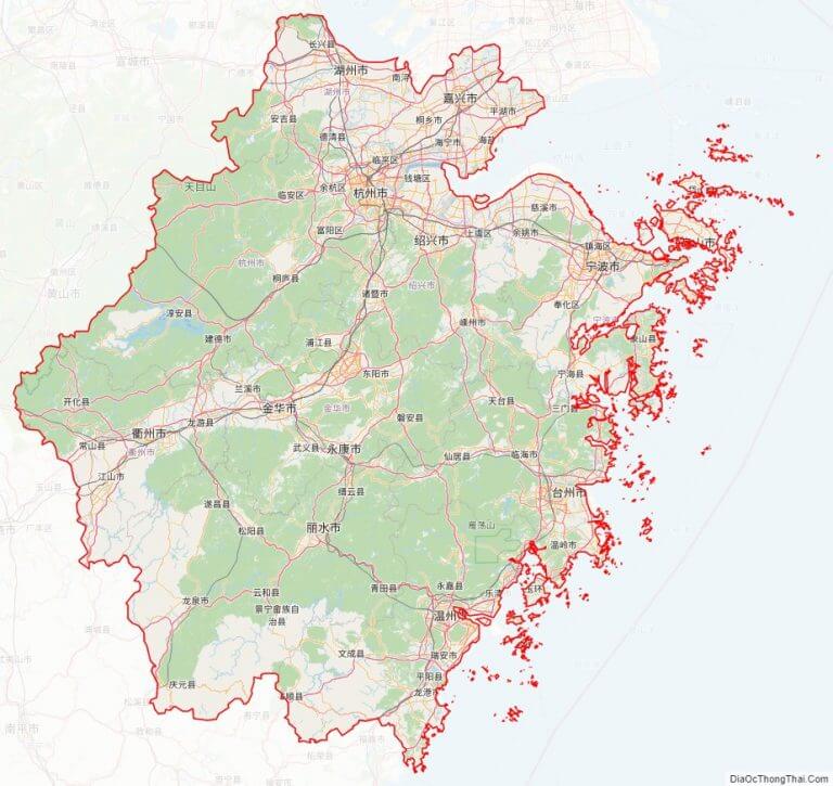 Bản đồ giao thông tỉnh Chiết Giang