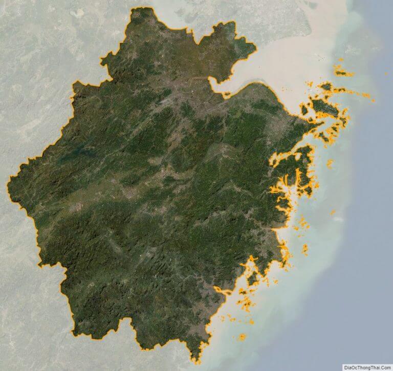 Bản đồ vệ tinh tỉnh Chiết Giang