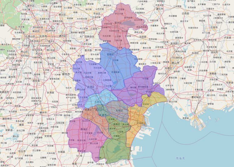 Bản đồ TP Thiên Tân, Trung Quốc