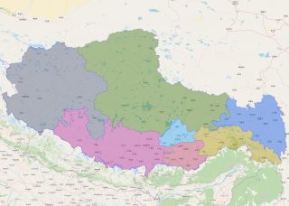 Bản đồ khu tự trị Tây Tạng, Trung Quốc