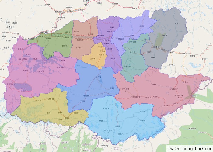 Vị trí và bản đồ  Sơn Nam, khu tự trị Tây Tạng