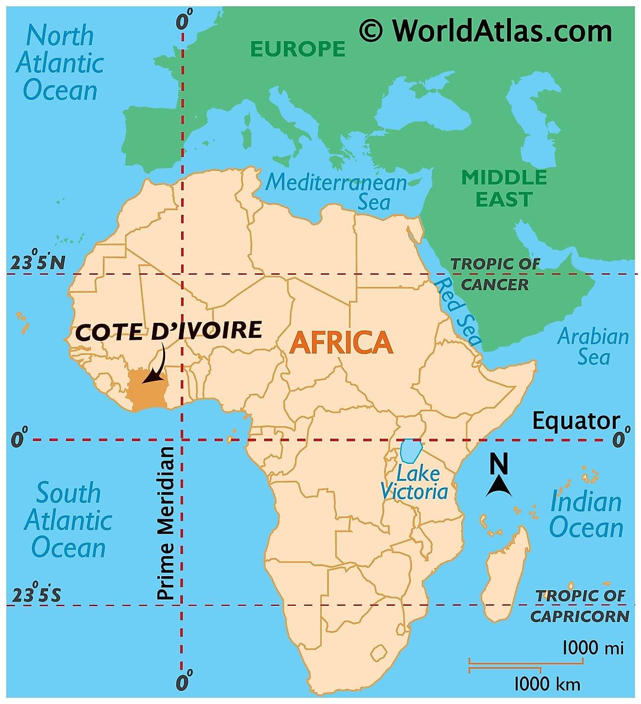 Côte d'Ivoire ở đâu?