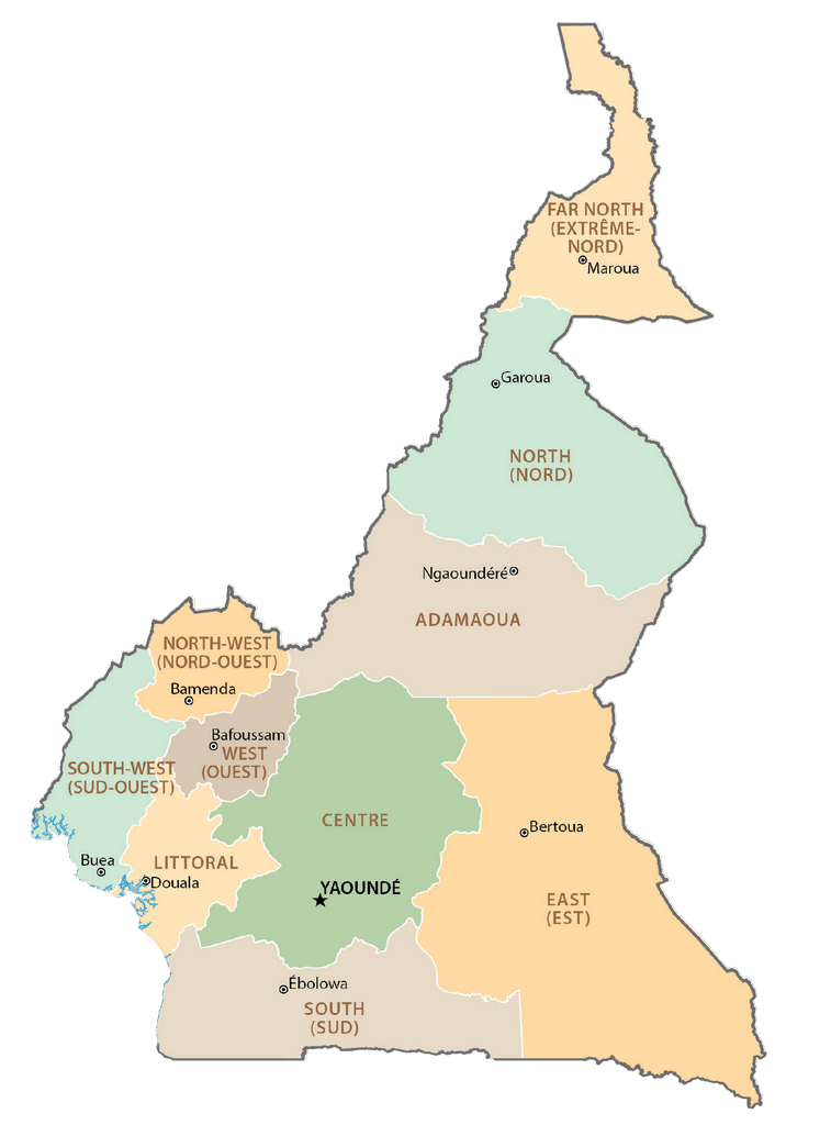 Cameroon Regions Map