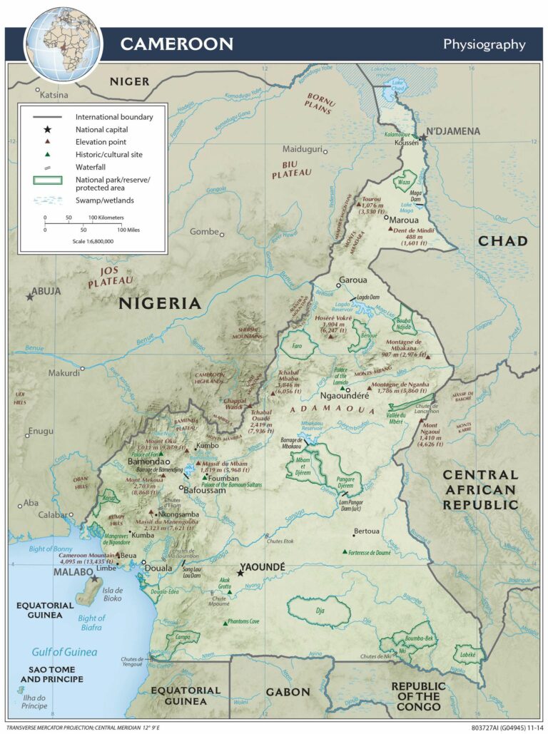 Bản đồ địa lý Cameroon