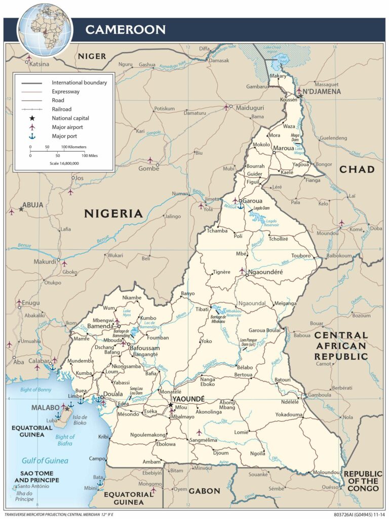 Bản đồ giao thông Cameroon