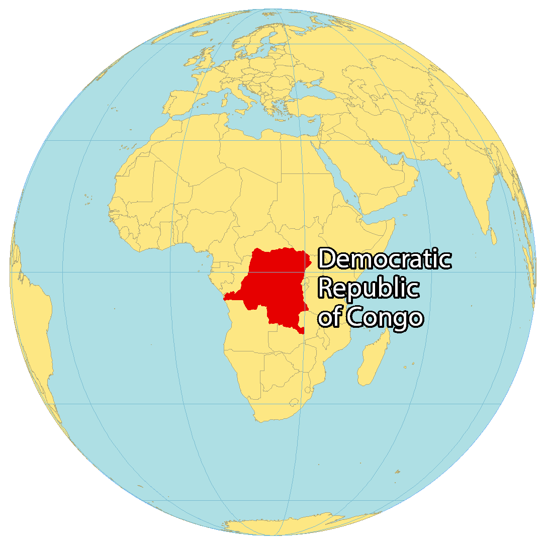 Bản đồ vị trí của Cộng hòa Dân chủ Congo. Nguồn: gisgeography.com
