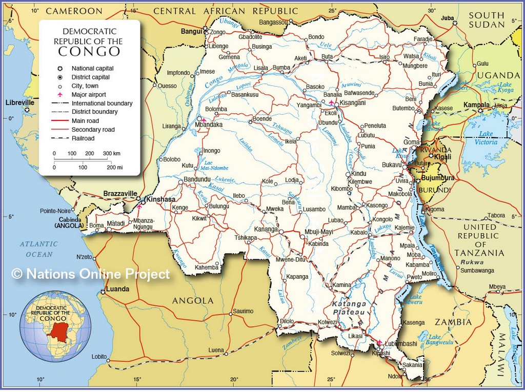 Bản đồ Cộng hòa Dân chủ Congo