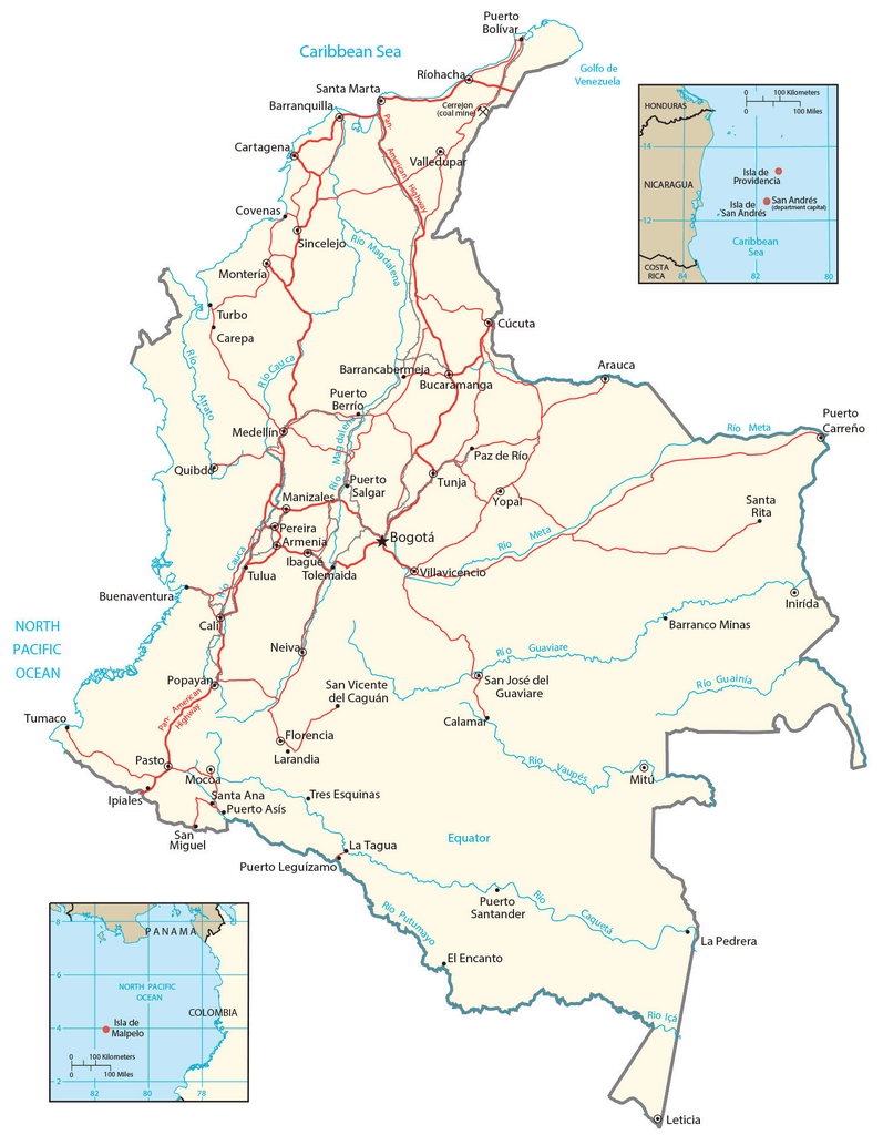 Colombia Bản đồ