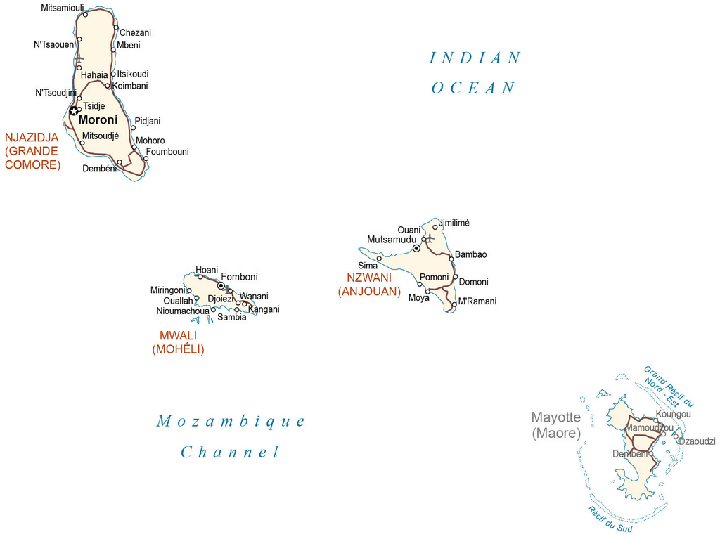 Bản đồ Comoros