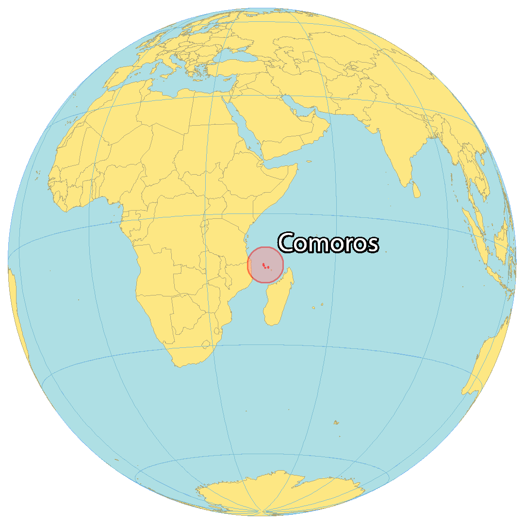 Bản đồ vị trí của Comoros. Nguồn: gisgeography.com