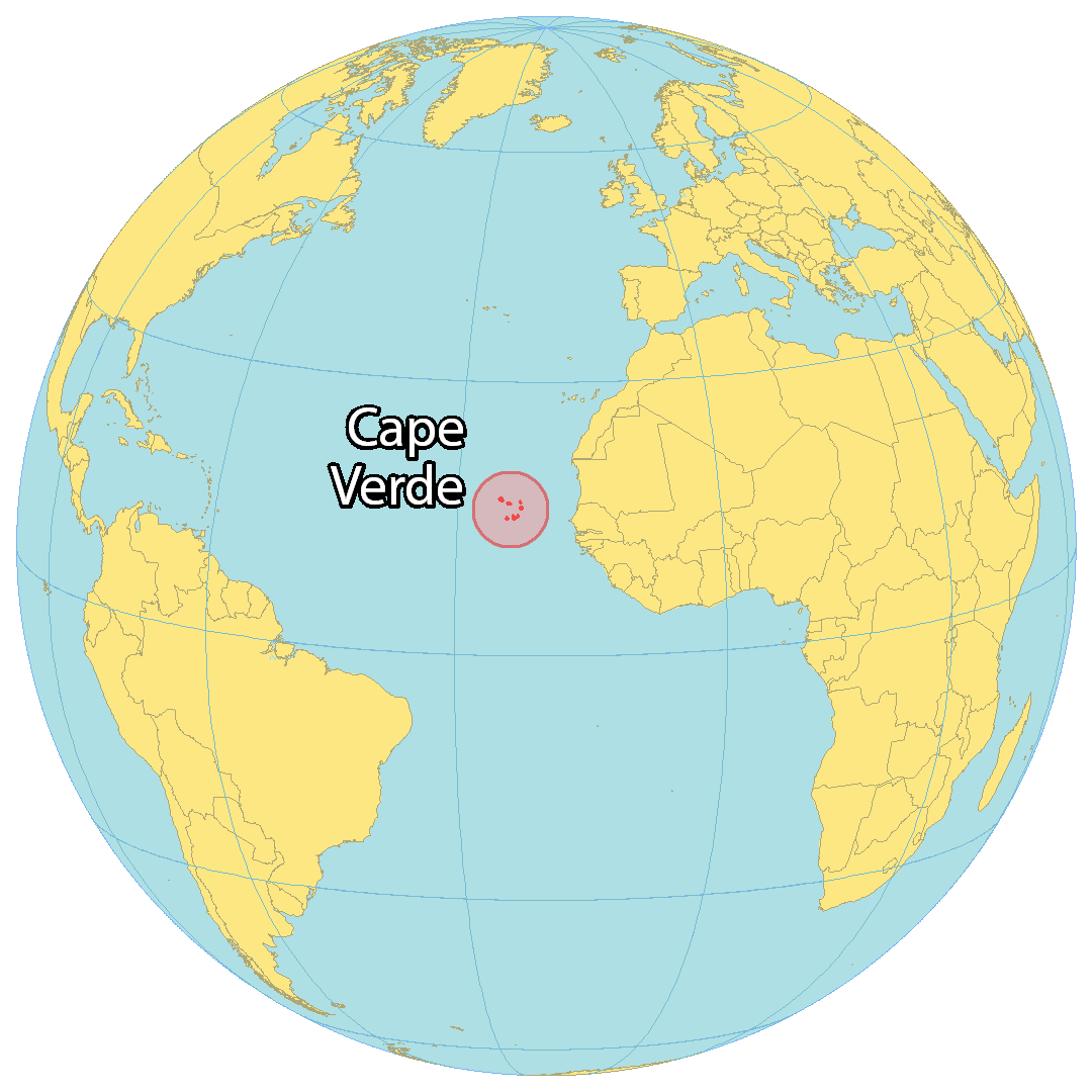 Bản đồ vị trí của Cape Verde. Nguồn: gisgeography.com