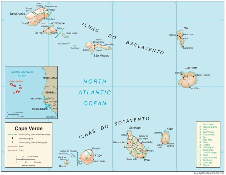 Bản đồ địa lý Cabo Verde