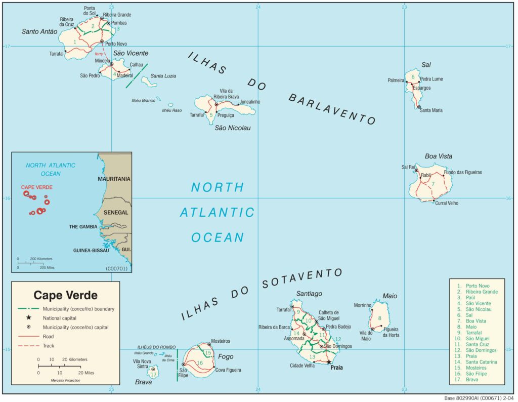 Bản đồ giao thông Cabo Verde