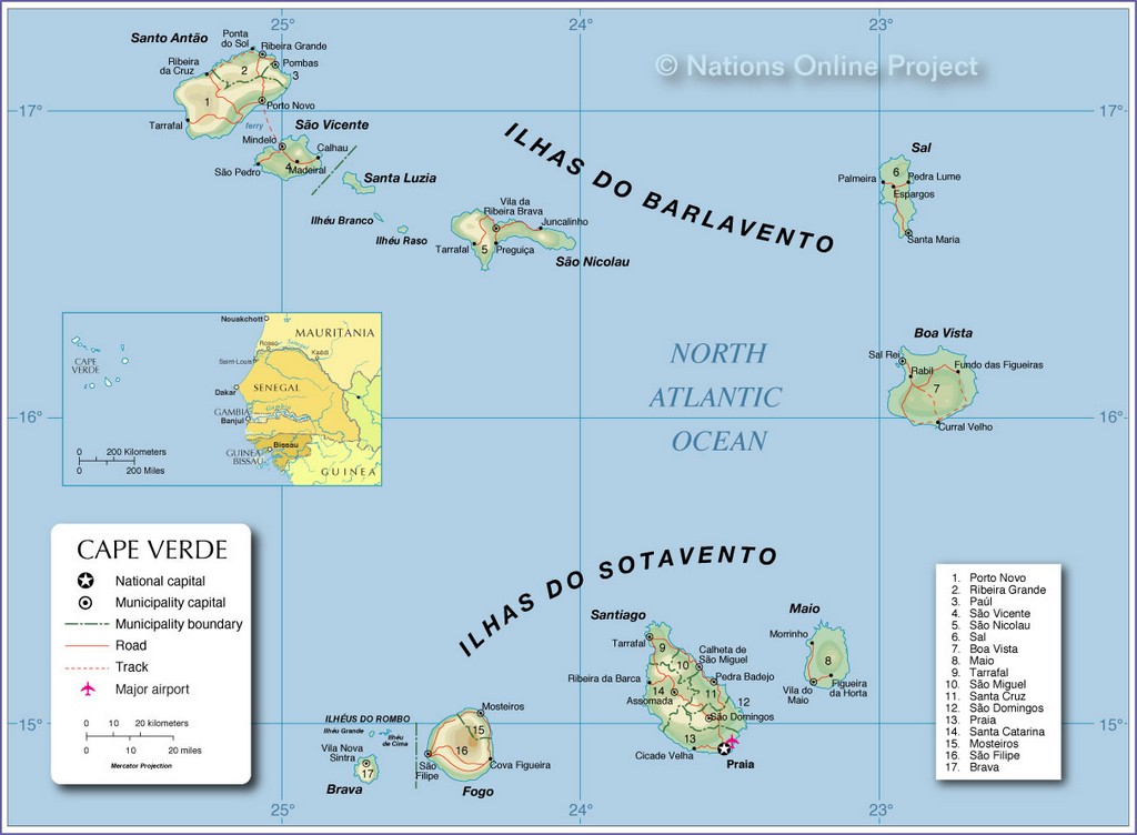 Bản đồ hành chính của Cape Verde
