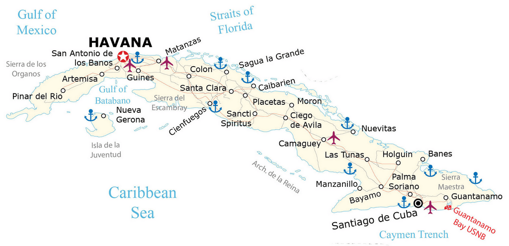 Cuba bản đồ