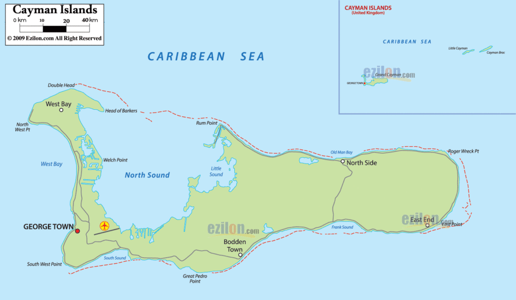 Bản đồ hành chính quần đảo Cayman