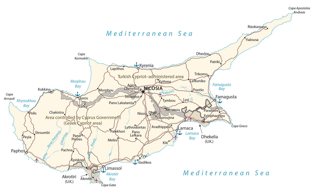 Bản đồ đảo Síp