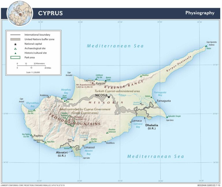 Bản đồ địa lý Síp