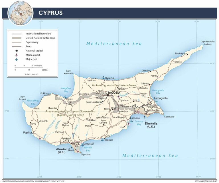 Bản đồ giao thông Síp