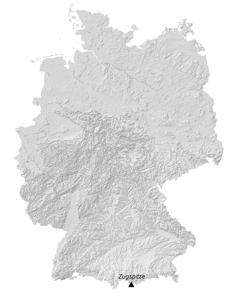 Bản đồ độ cao của Đức