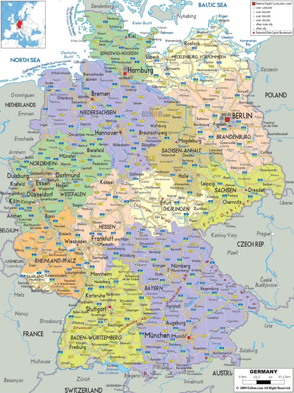 Germany political map.