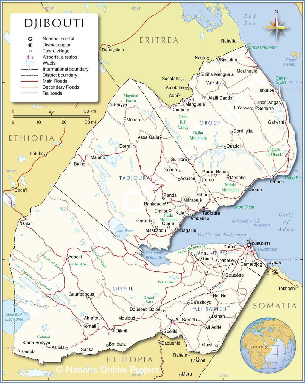 Bản đồ chung của Djibouti