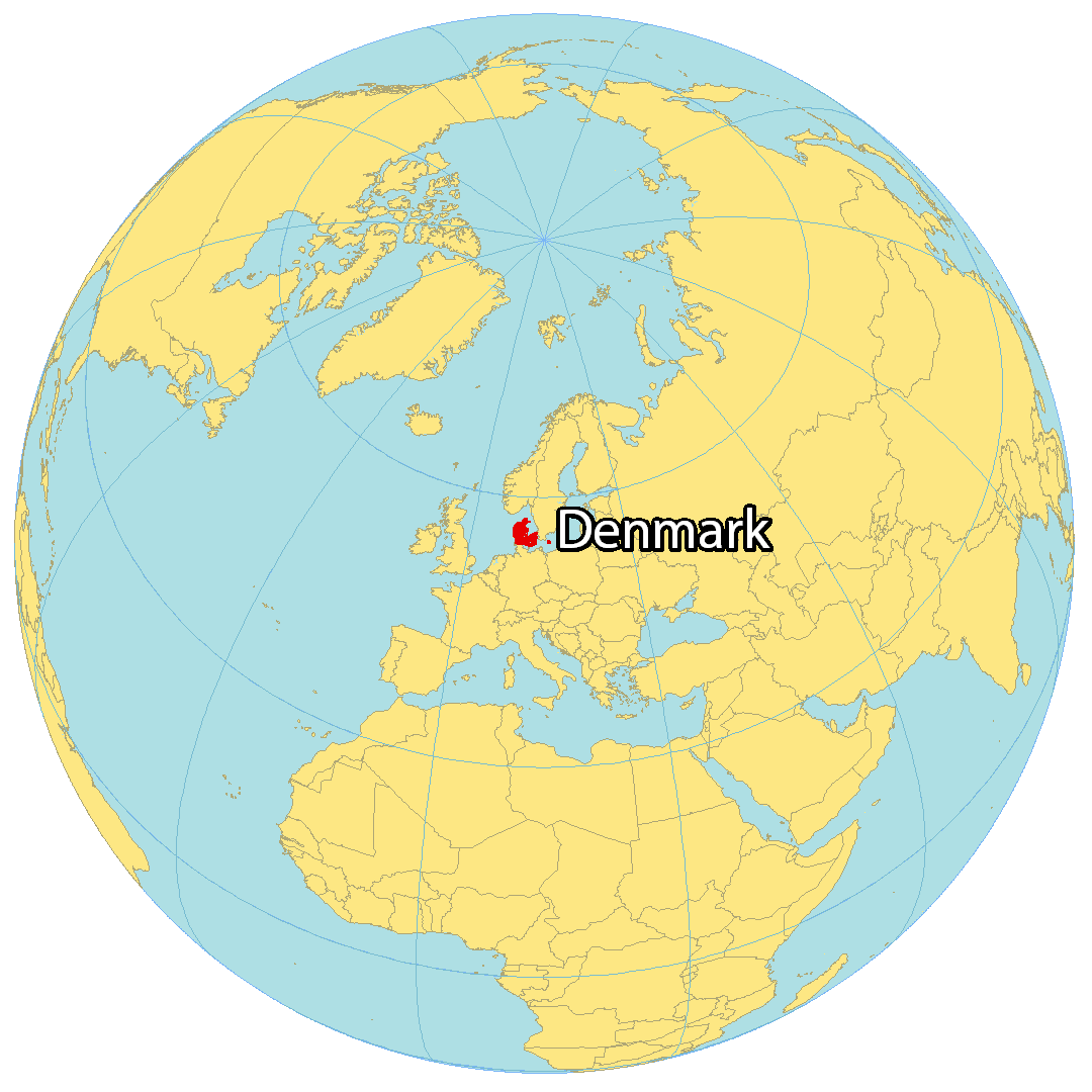 Bản đồ vị trí của Đan Mạch. Nguồn: gisgeography.com