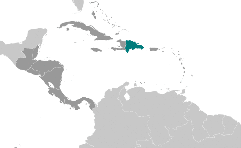 Bản đồ vị trí của Cộng hòa Dominican