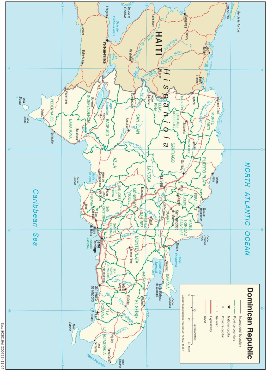 Bản đồ giao thông Cộng hòa Dominican