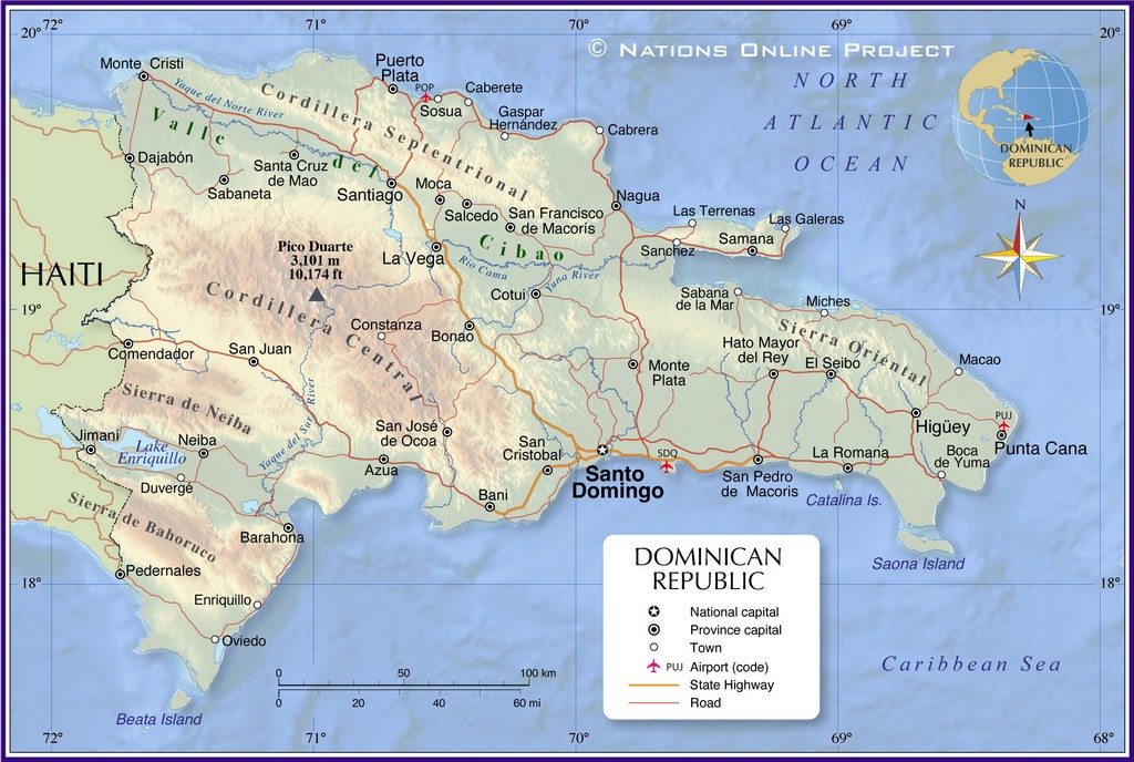 Bản đồ hành chính Cộng hòa Dominica
