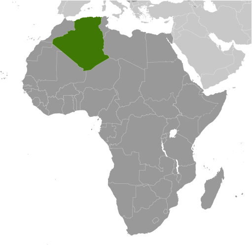 Bản đồ vị trí của Algeria