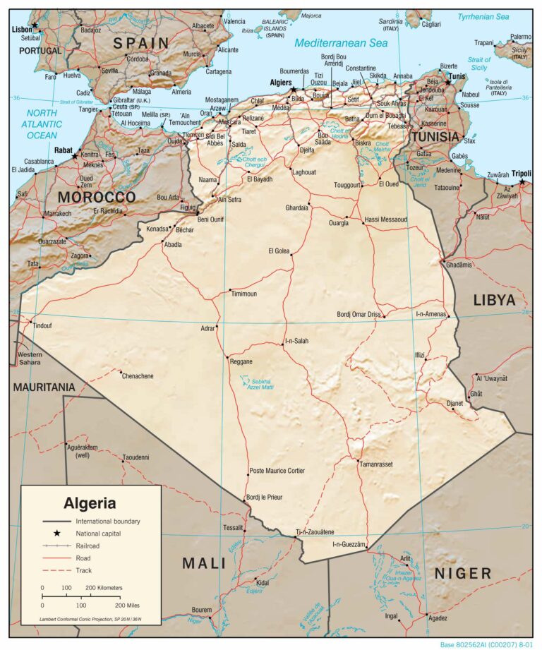 Bản đồ địa lý Algeria