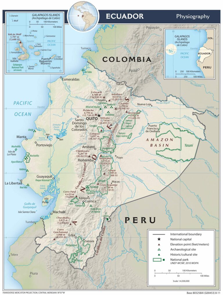 Bản đồ địa lý Ecuador