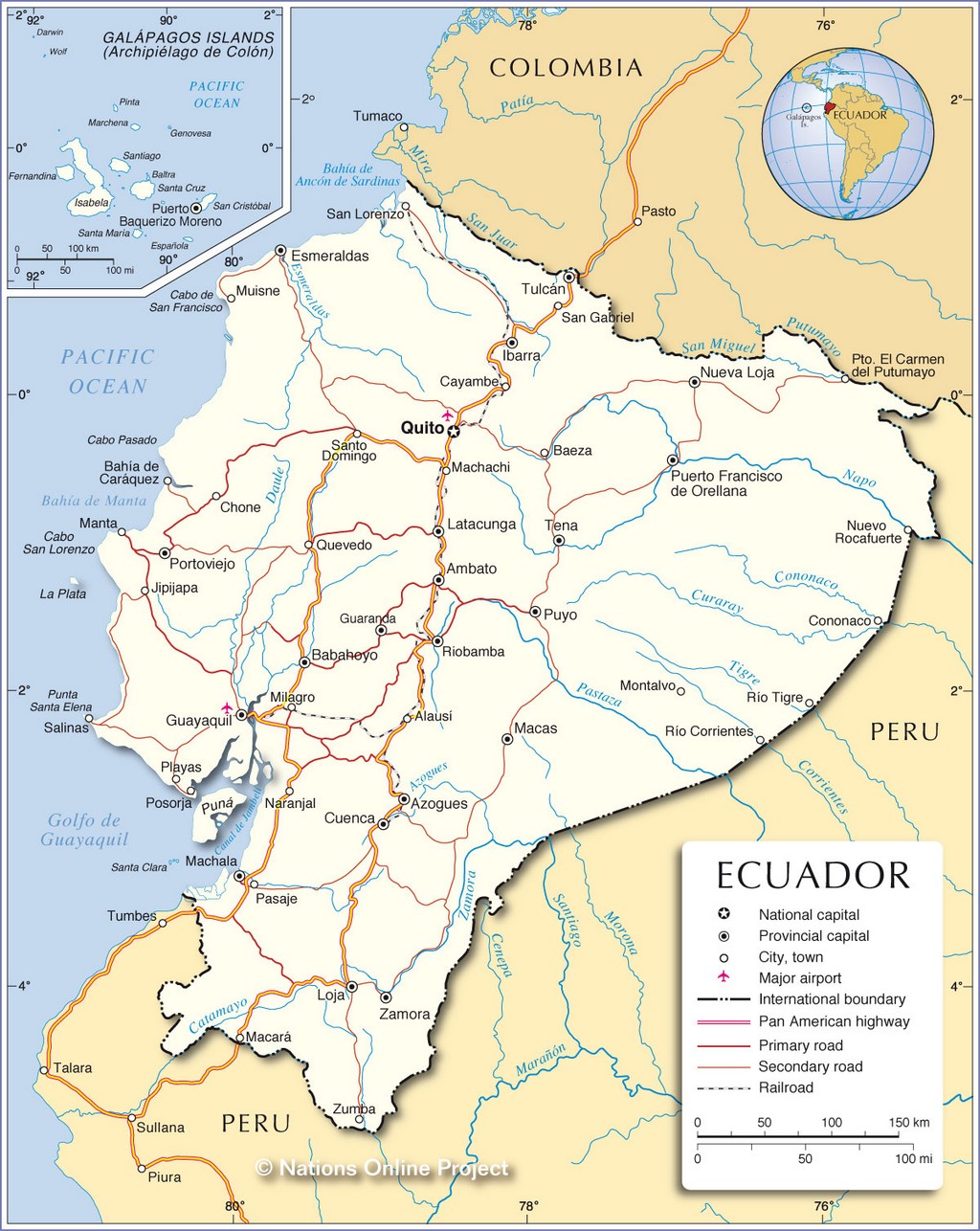 Bản đồ hành chính của Ecuador