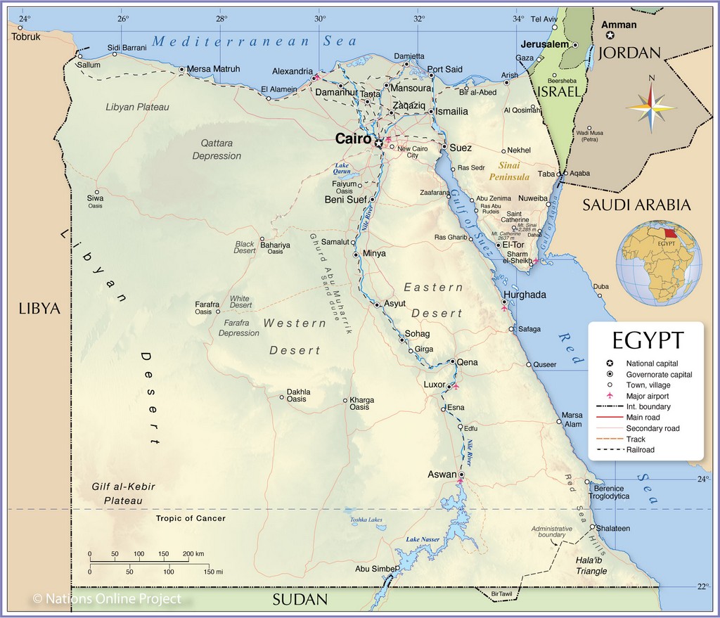 Bản đồ hành chính của Ai Cập