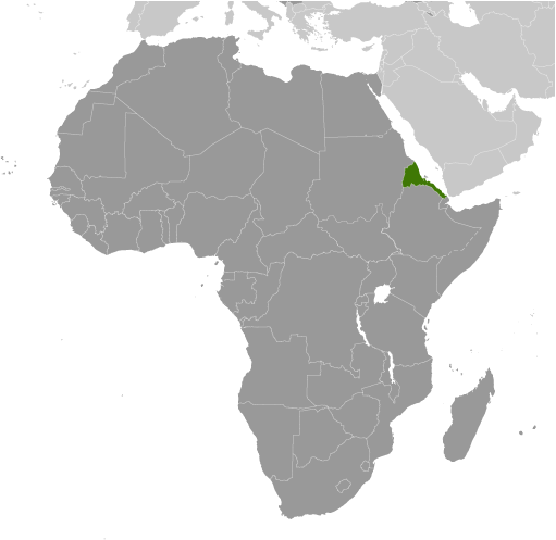 Bản đồ vị trí của Eritrea