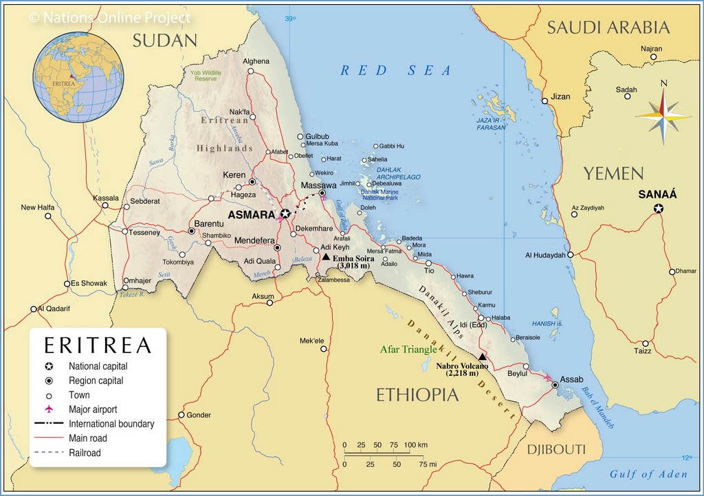 Bản đồ hành chính của Eritrea
