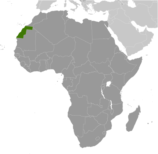 Bản đồ vị trí của Tây Sahara