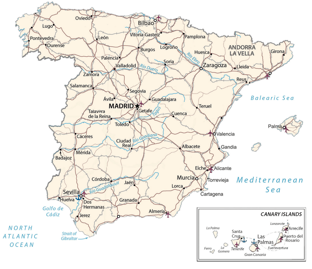 Bản đồ Tây Ban Nha