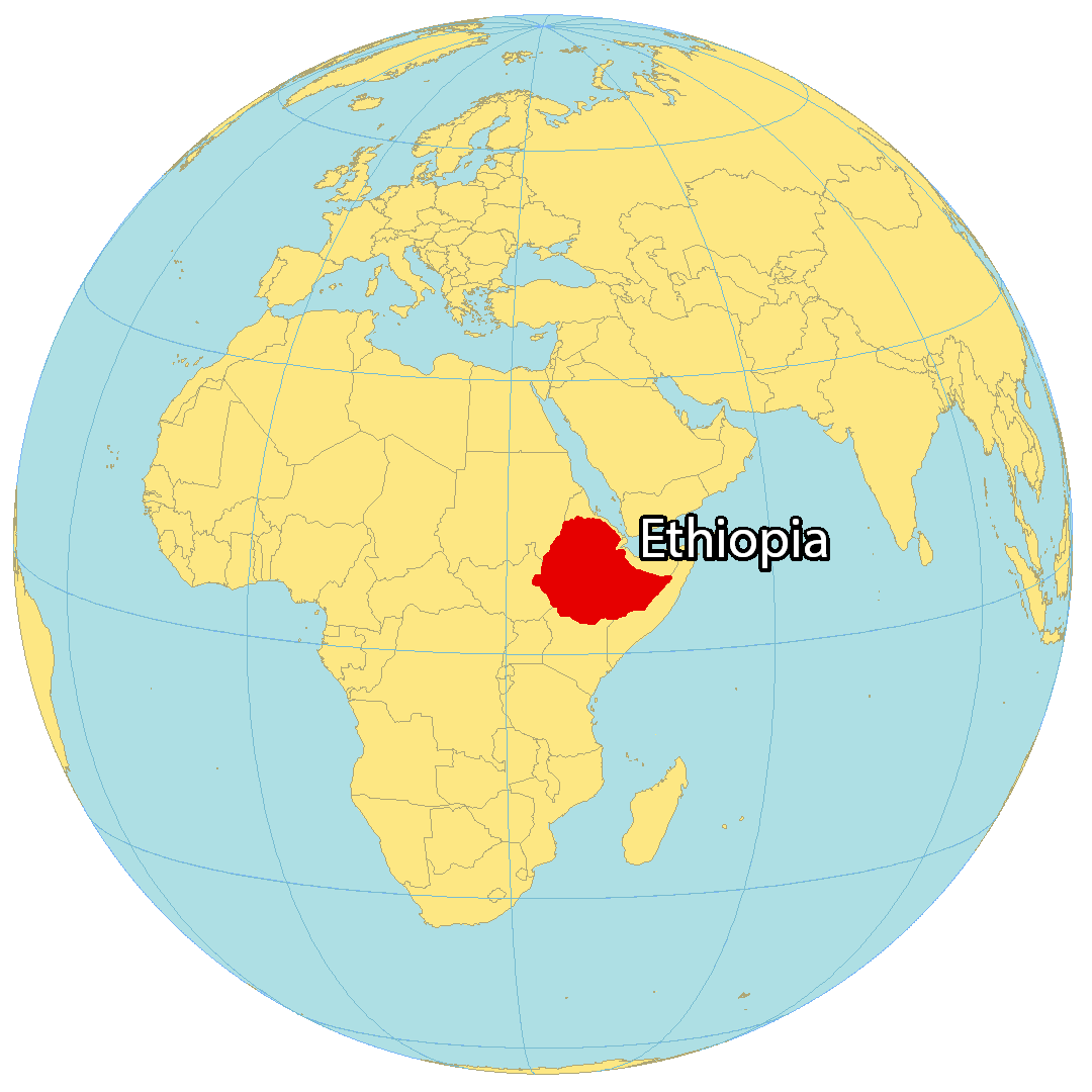 Bản đồ vị trí của Ethiopia. Nguồn: gisgeography.com