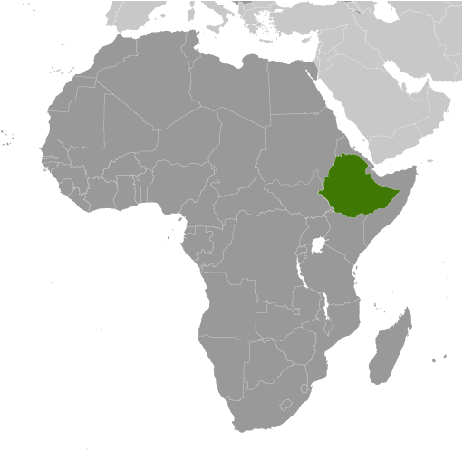 Bản đồ vị trí của Ethiopia