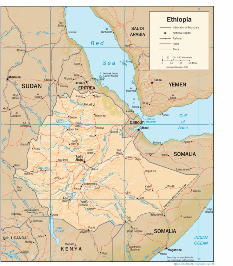 Bản đồ địa lý Ethiopia