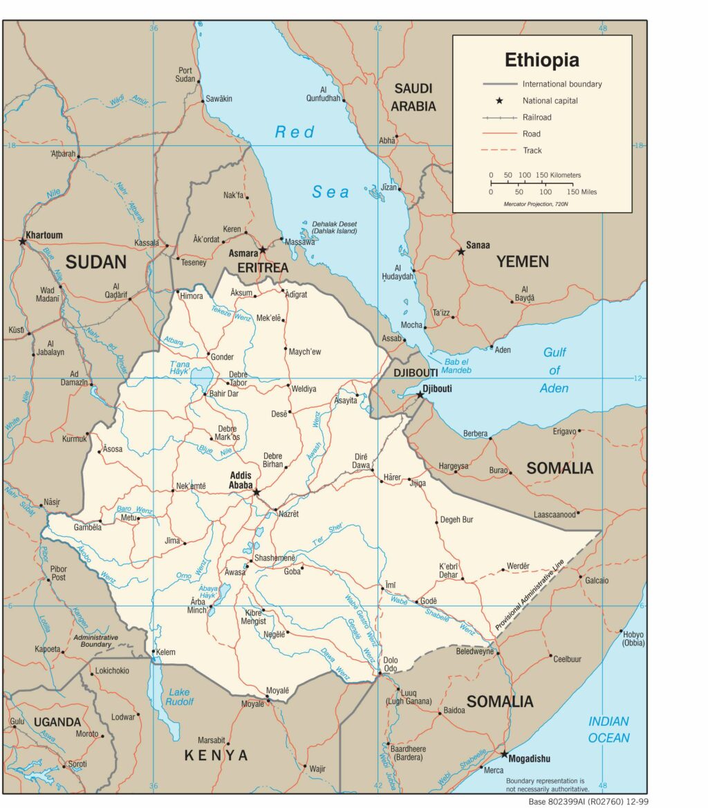 Bản đồ giao thông Ethiopia