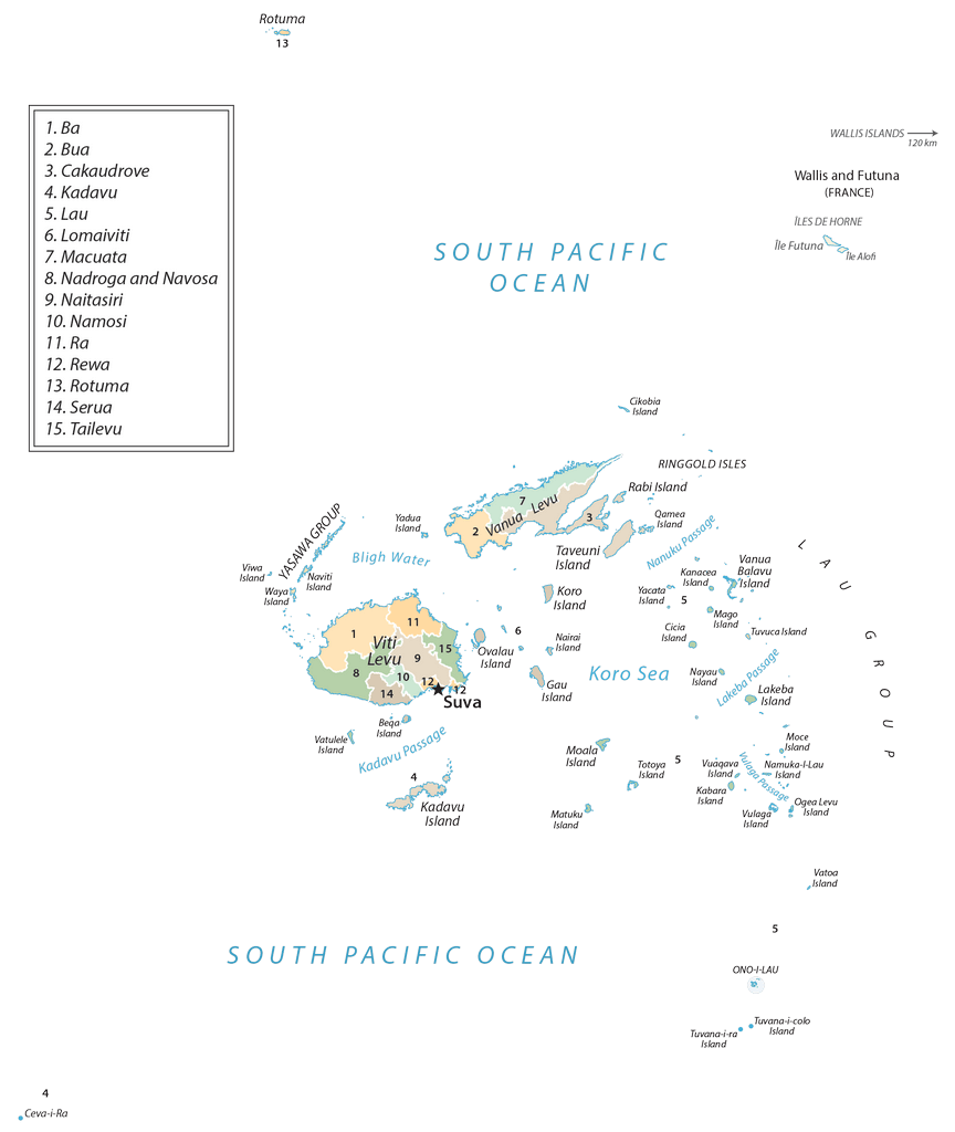 Bản đồ tỉnh Quần đảo Fiji