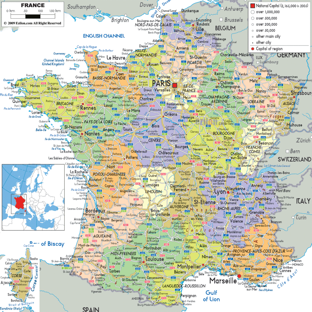 France political map.