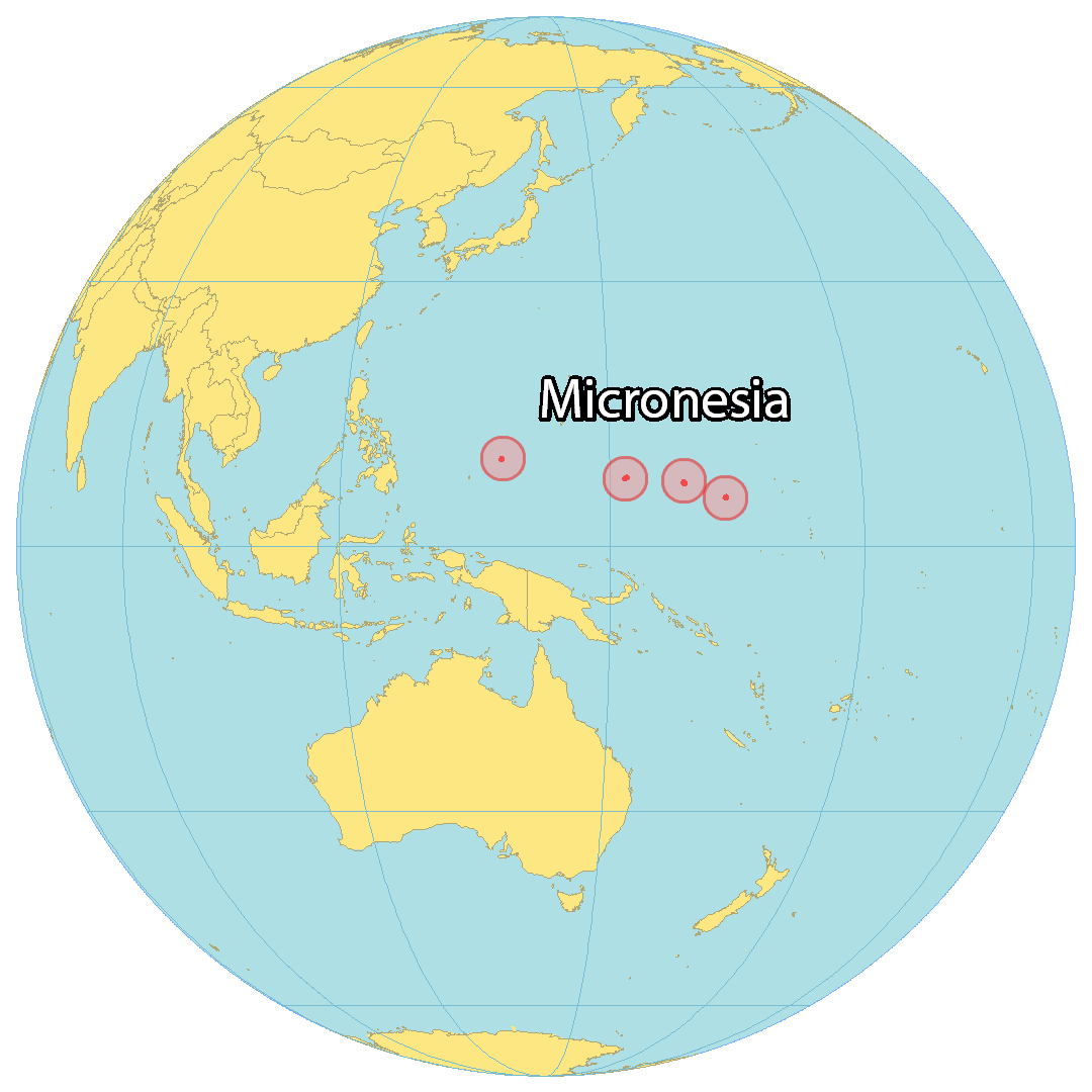 Bản đồ vị trí của Micronesia. Nguồn: gisgeography.com