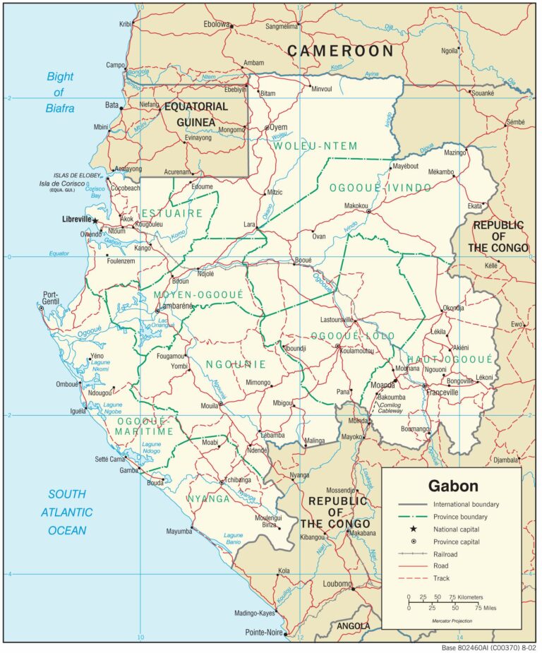 Bản đồ giao thông Gabon