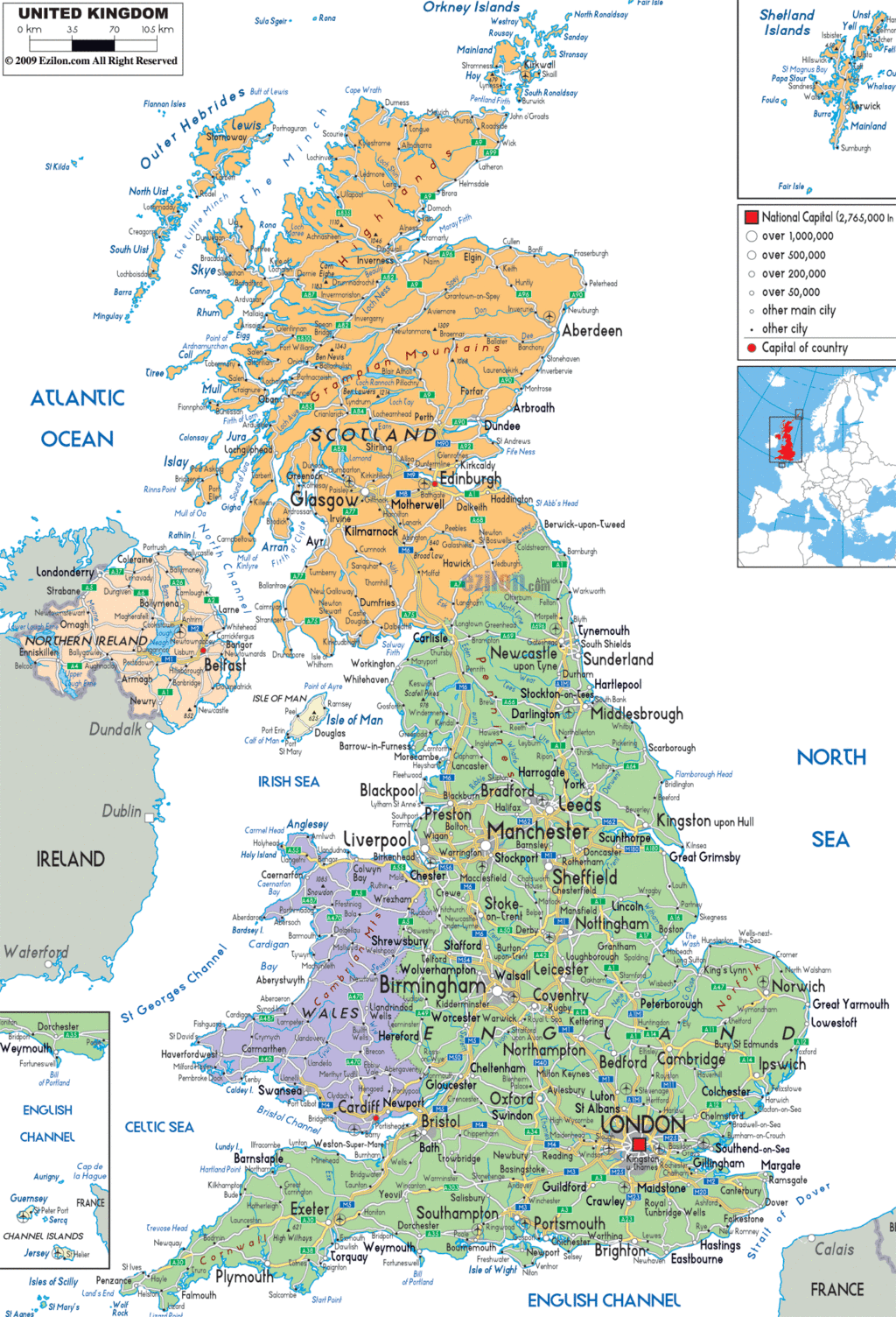 United Kingdom political map.