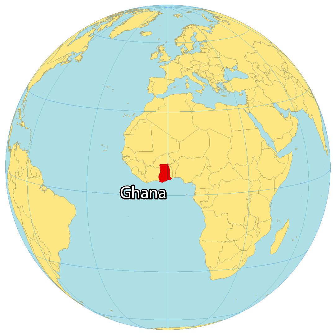 Bản đồ vị trí của Ghana. Nguồn: gisgeography.com