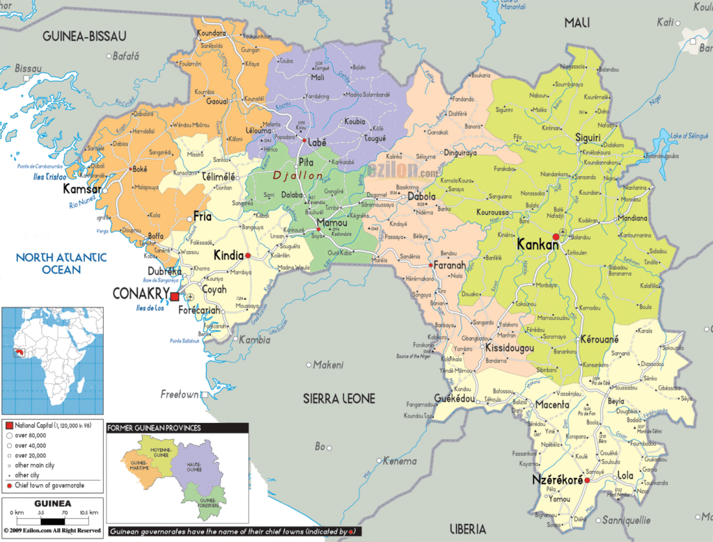 Bản đồ hành chính Guinea
